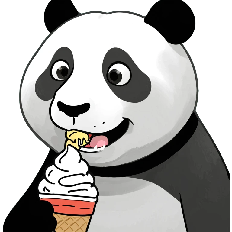 Panda eating ice cream emoji