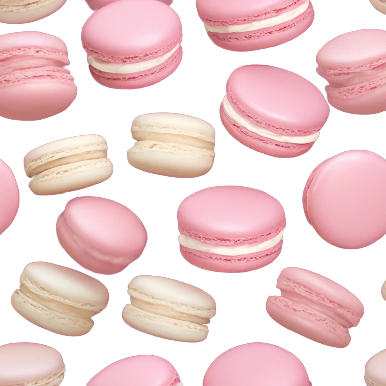 two light pink macaron with pink and white icing emoji