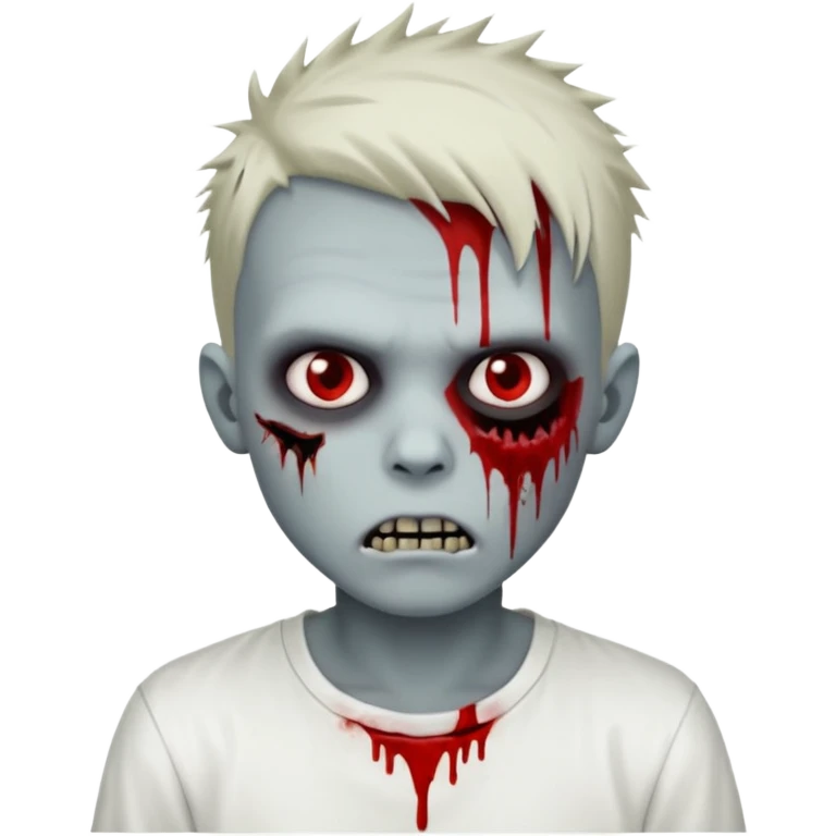 zombie boy with spiky emo hair and white shirt emoji