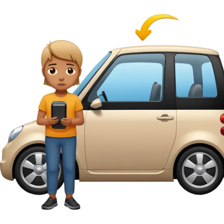 Sad person at low-battery icon next to EV. emoji