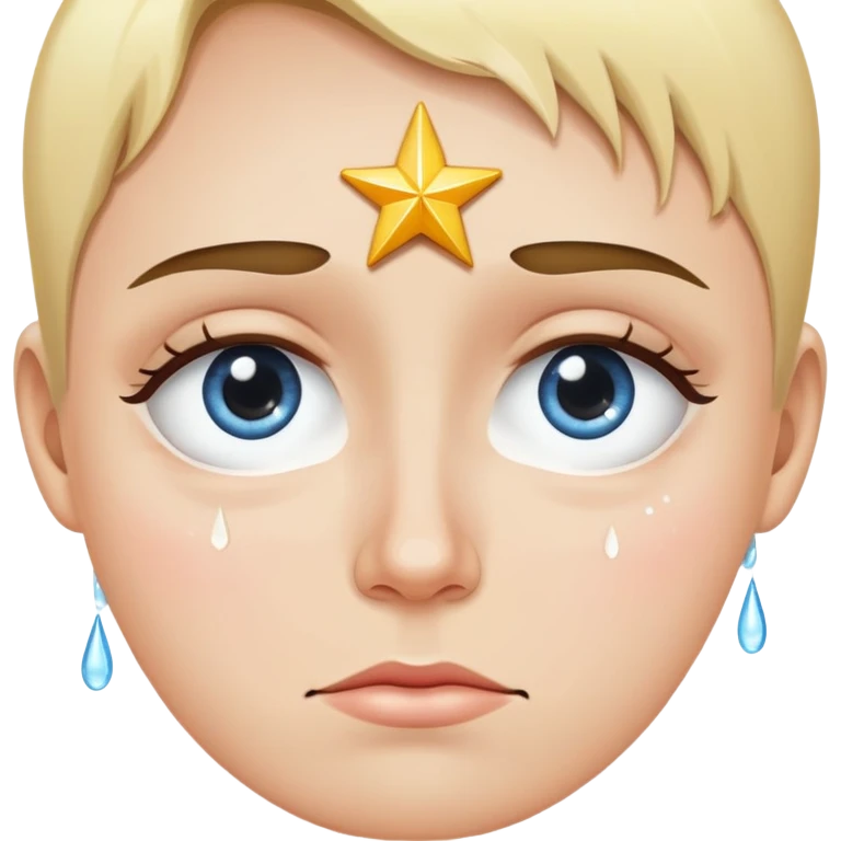 Star eye while crying emoji