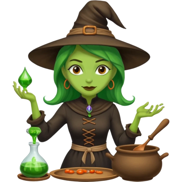green witch cooking potion emoji