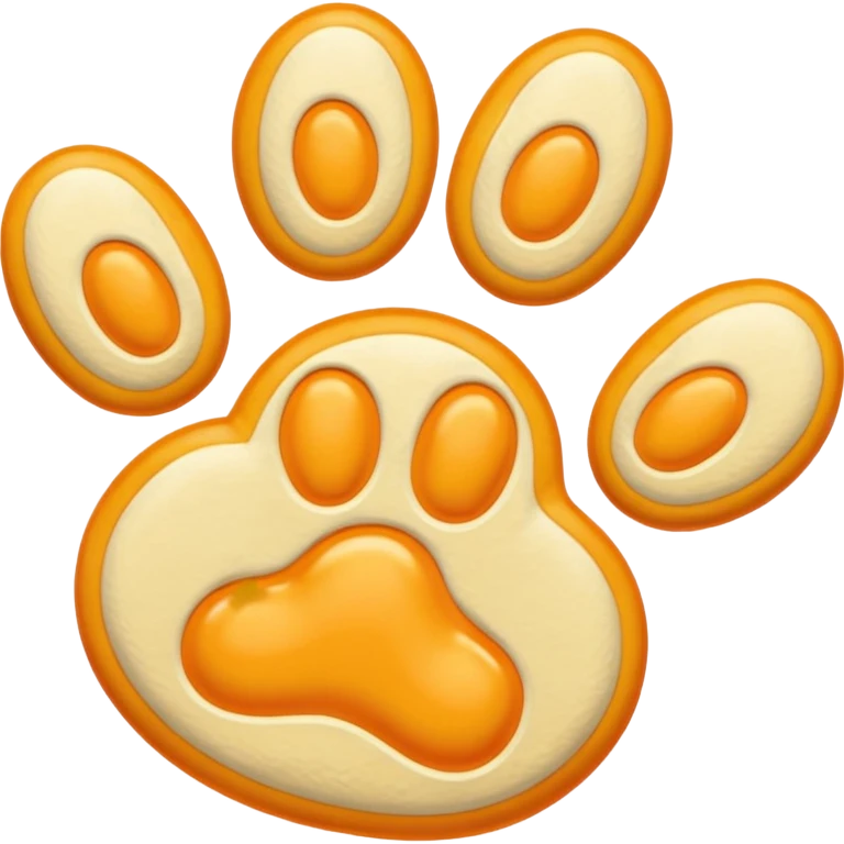 a very light pale pastel yellow-orange pawprint emoji