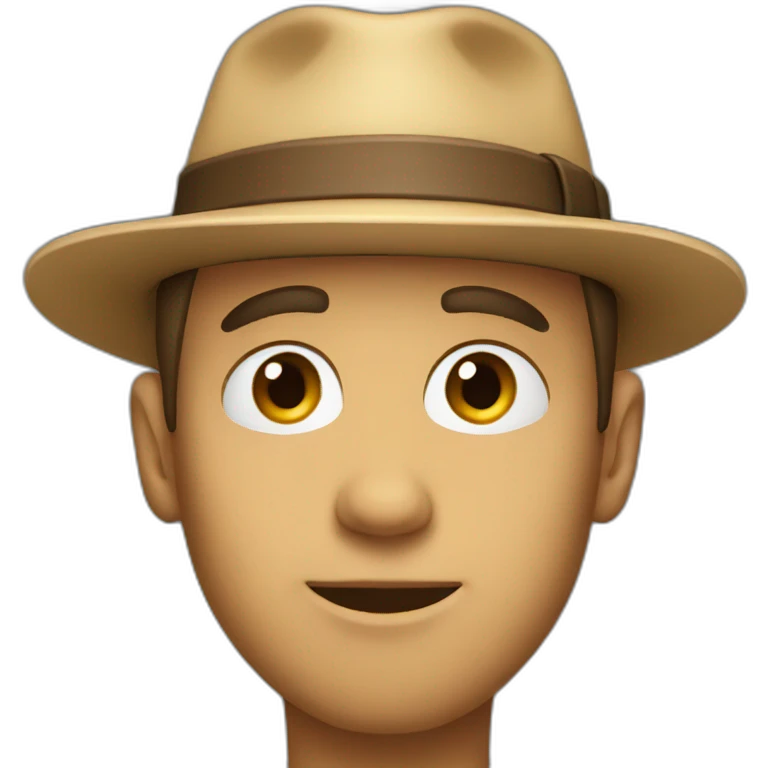 guy with hat curious emoji