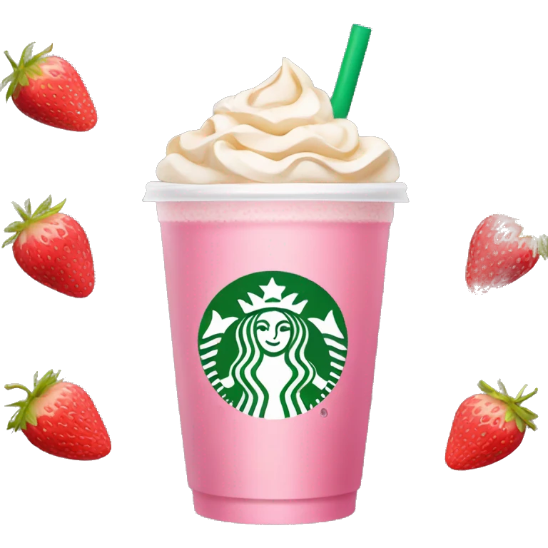 Starbucks drink that is pink with strawberries  emoji