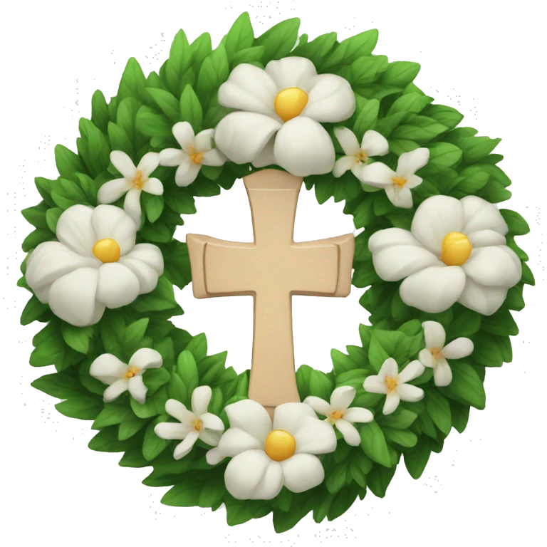 Funeral wreath with cross emoji