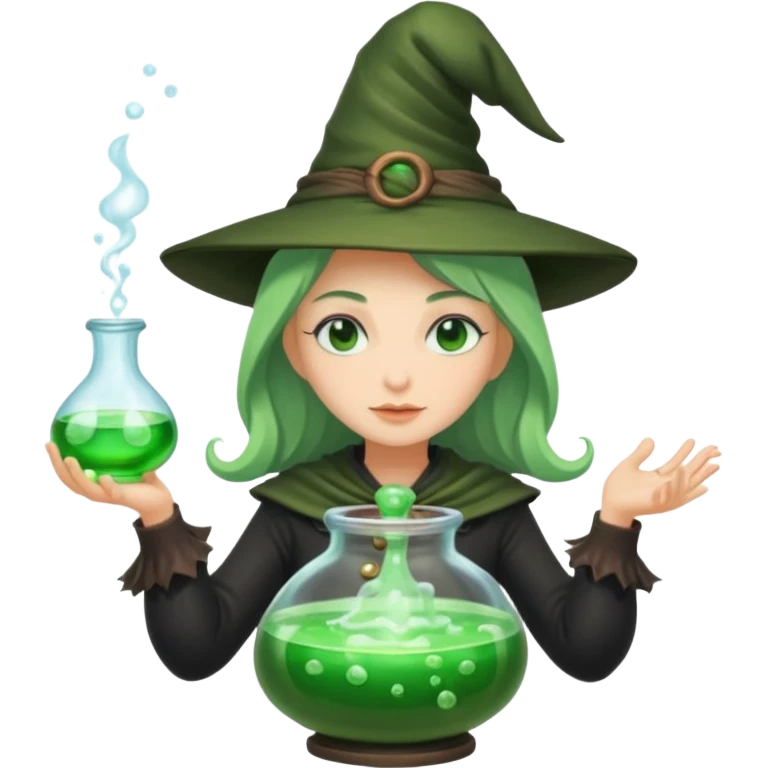 green witch cooking potion emoji