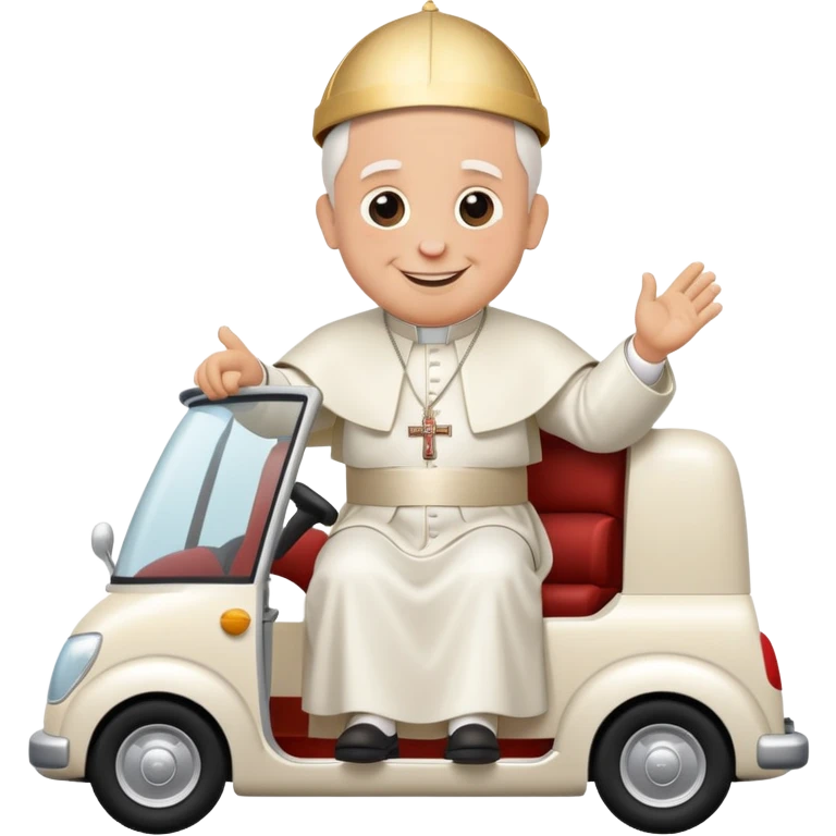 Pope riding in popemobile emoji