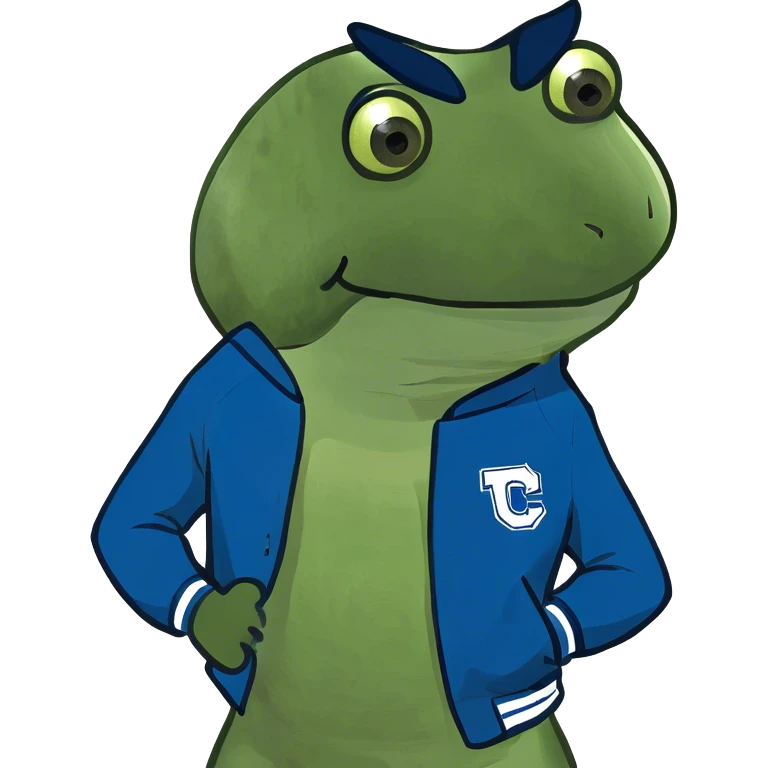 wearing a blue varsity jacket emoji