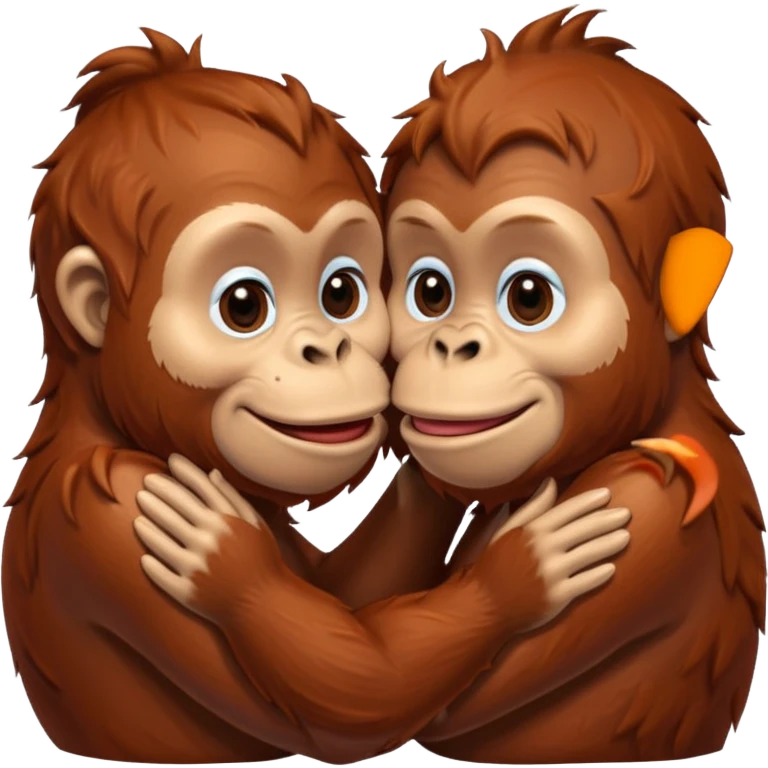 Kissing orangutang blowing kiss emoji