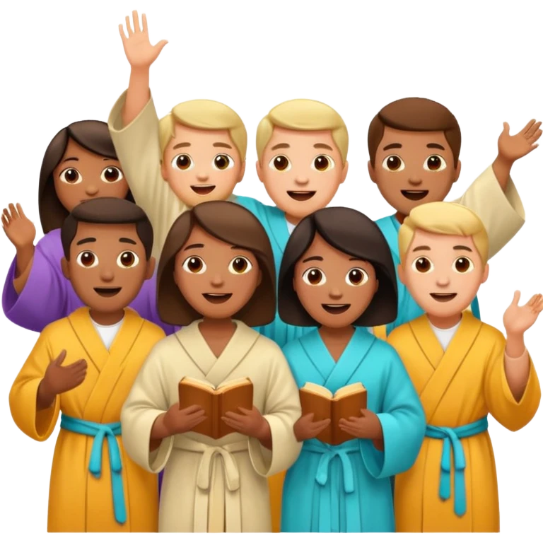 a choir singing together emoji