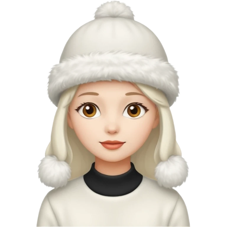 fluffy hat wearing woman emoji