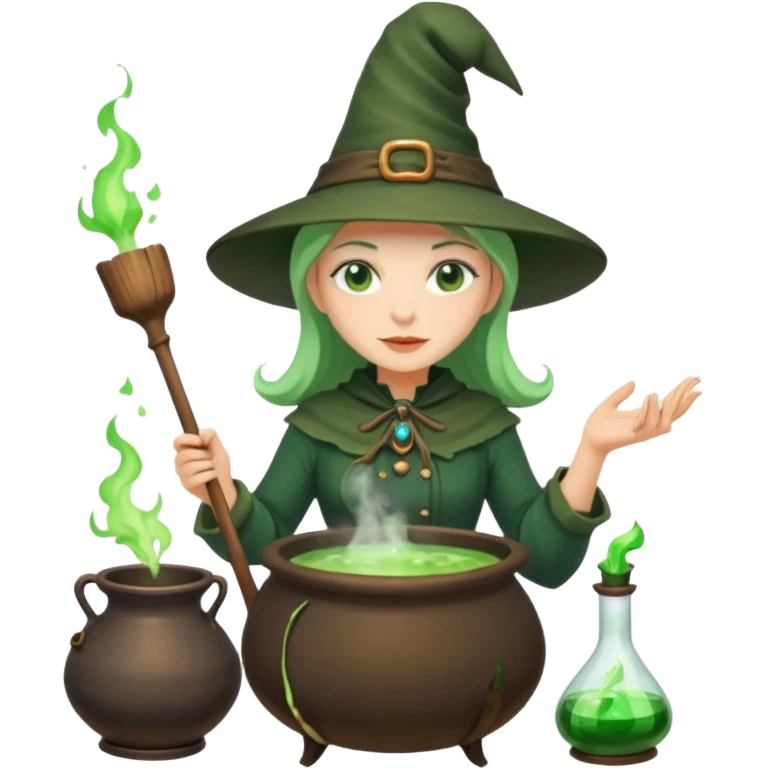 green witch cooking potion emoji