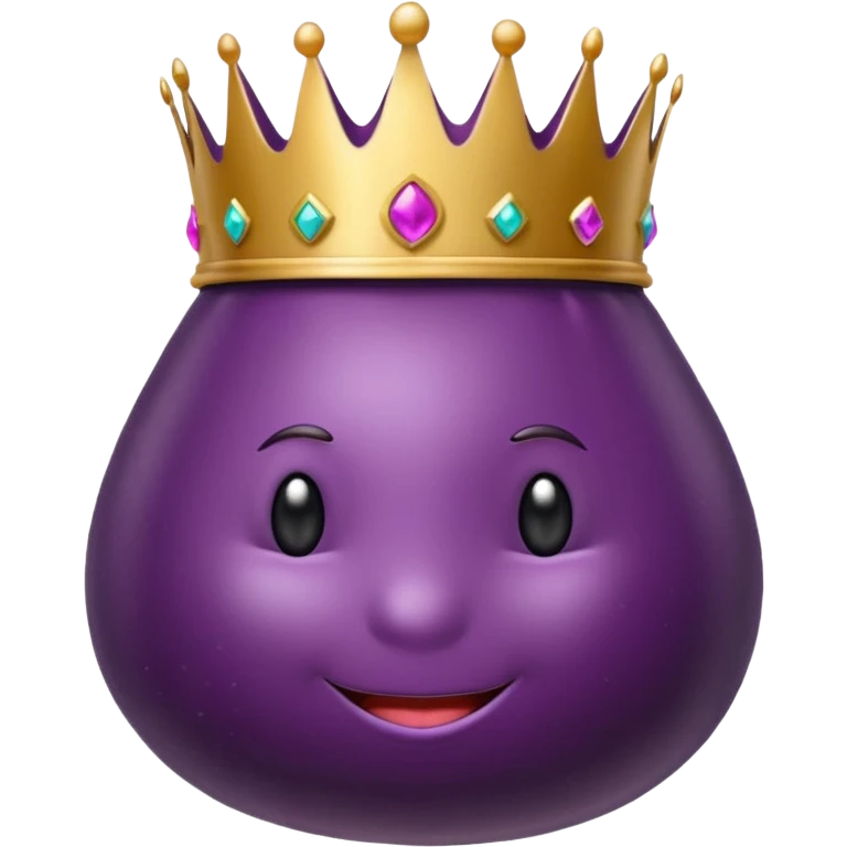 Eggplant with crown ontopy emoji