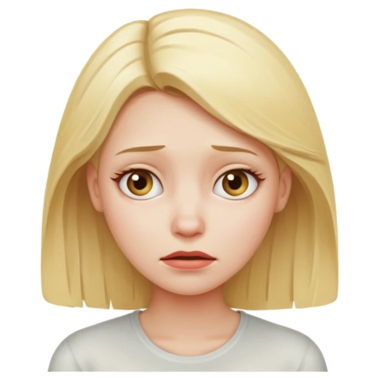 Жінка блондинка яка ж емоційно розгублена в ній багато емоцій emoji