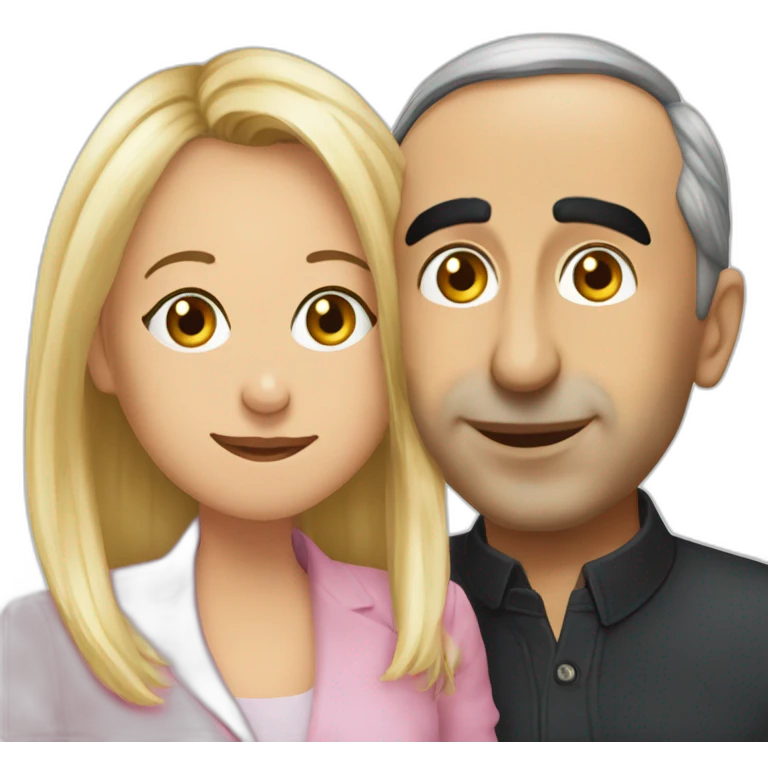 Zemmour et lepen bisous emoji