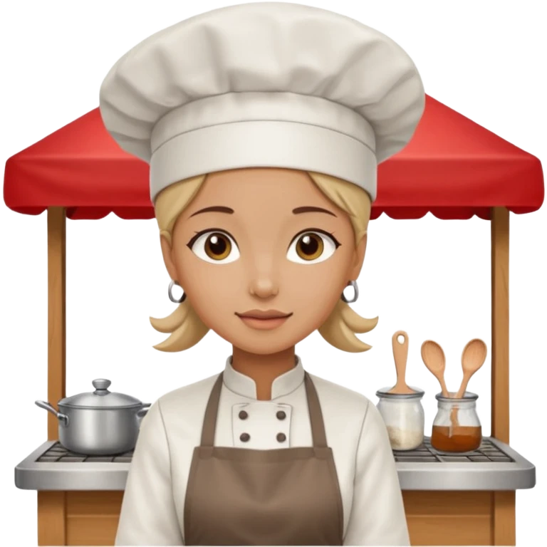 woman food stall emoji