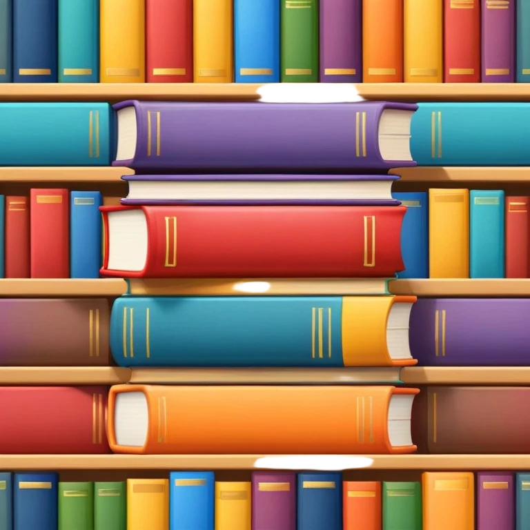 colorful books on a shelf close-up emoji