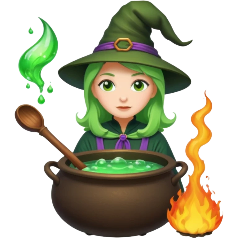 green witch cooking potion emoji