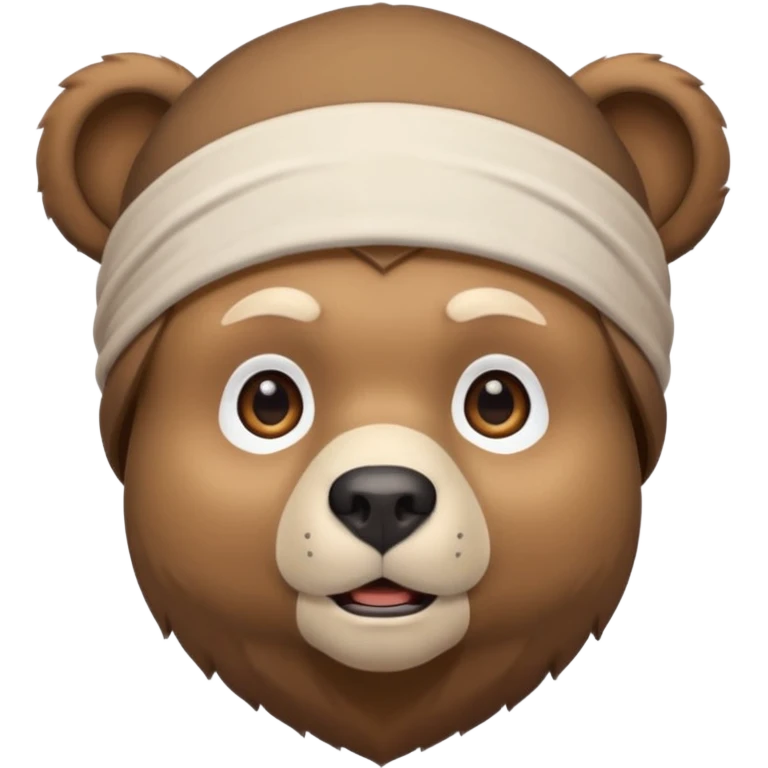 Сделай лицо медведя в белой дюраге emoji
