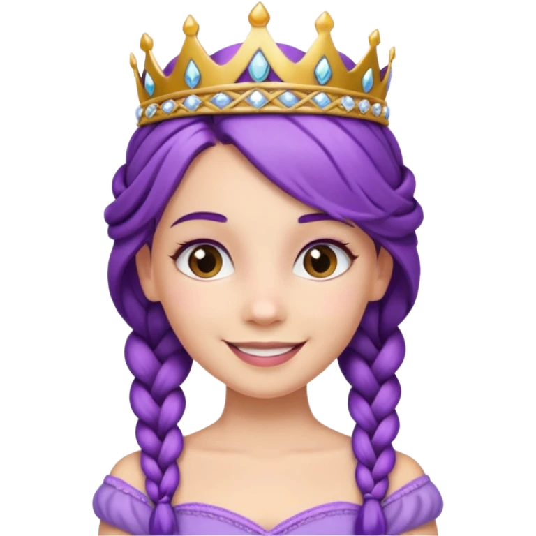 princesse with brided purple hair emoji
