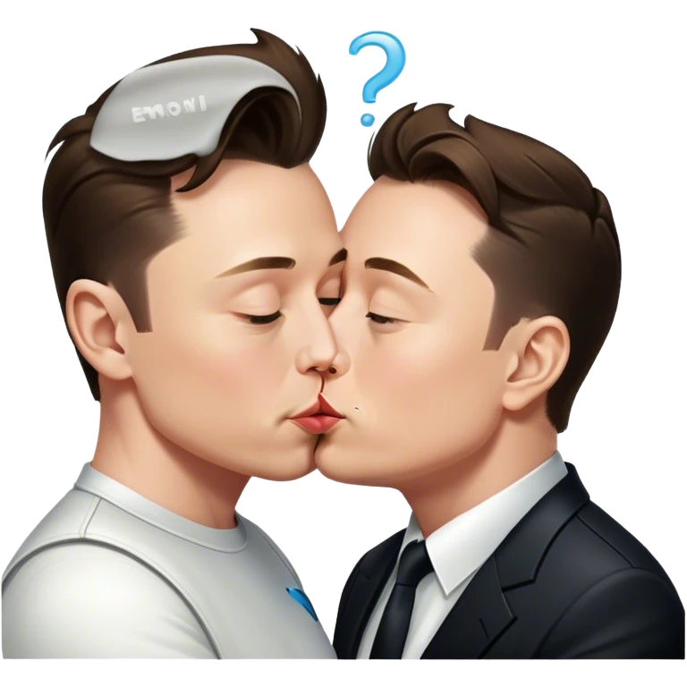 Elon Musk kissing Elon musk emoji