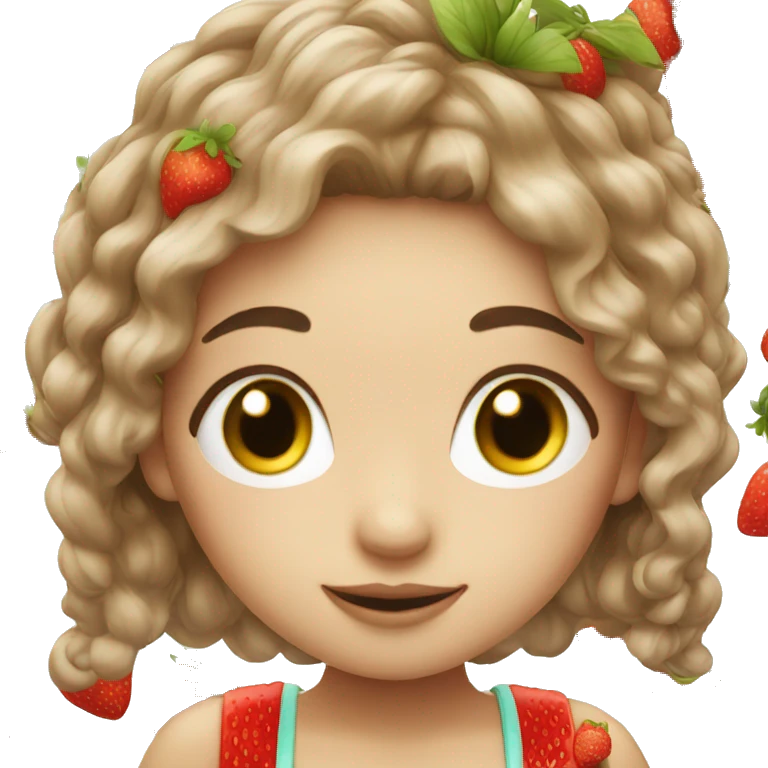 Strawberry girl long hair emoji