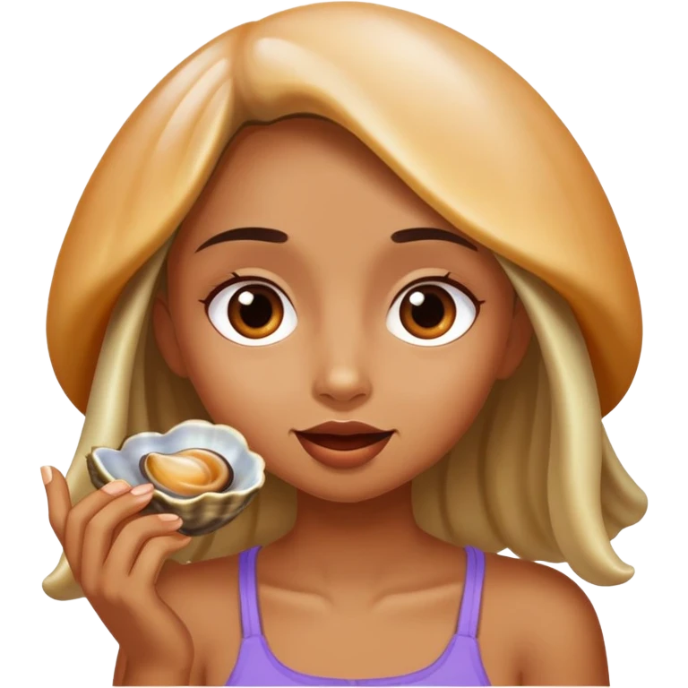Girl eating clam emoji