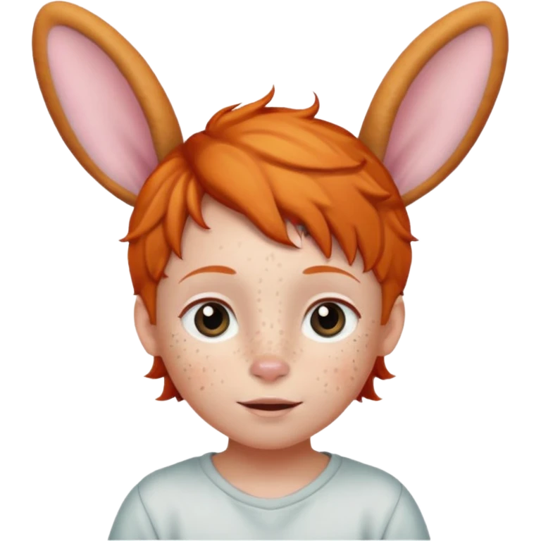 bunny ear wearing ginger kid emoji