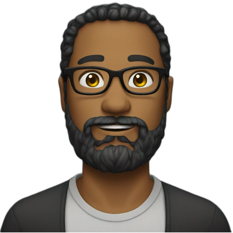 Man black eyeglasses beard emoji