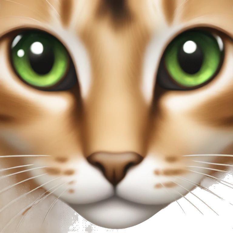 realistic green-eyed cat gaze calico cat emoji