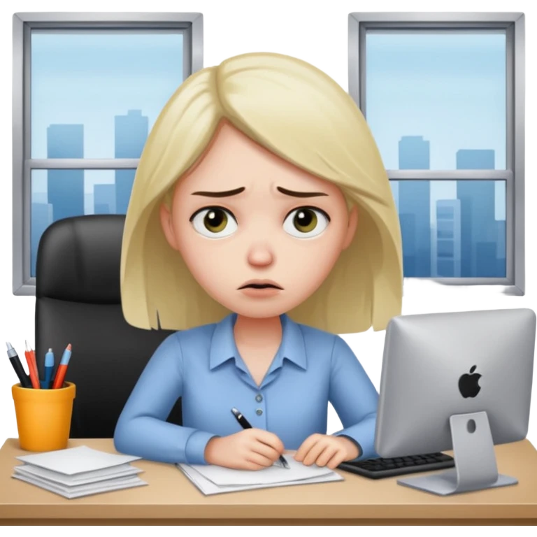 Cringe overworked worker emoji