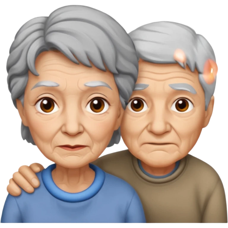 lo mismo que estas haciendo solo coloca alado de la abuela un hombre joven  emoji