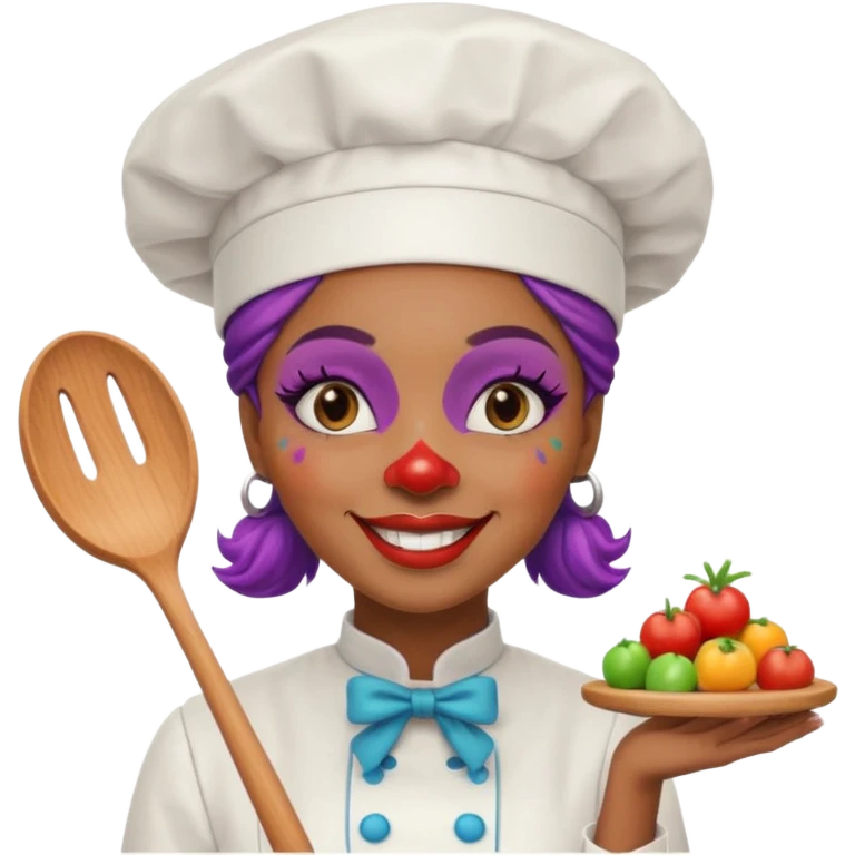 black woman clown chef emoji
