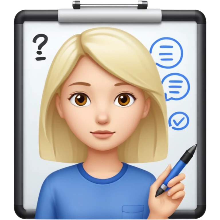 girl taking notes in board emoji