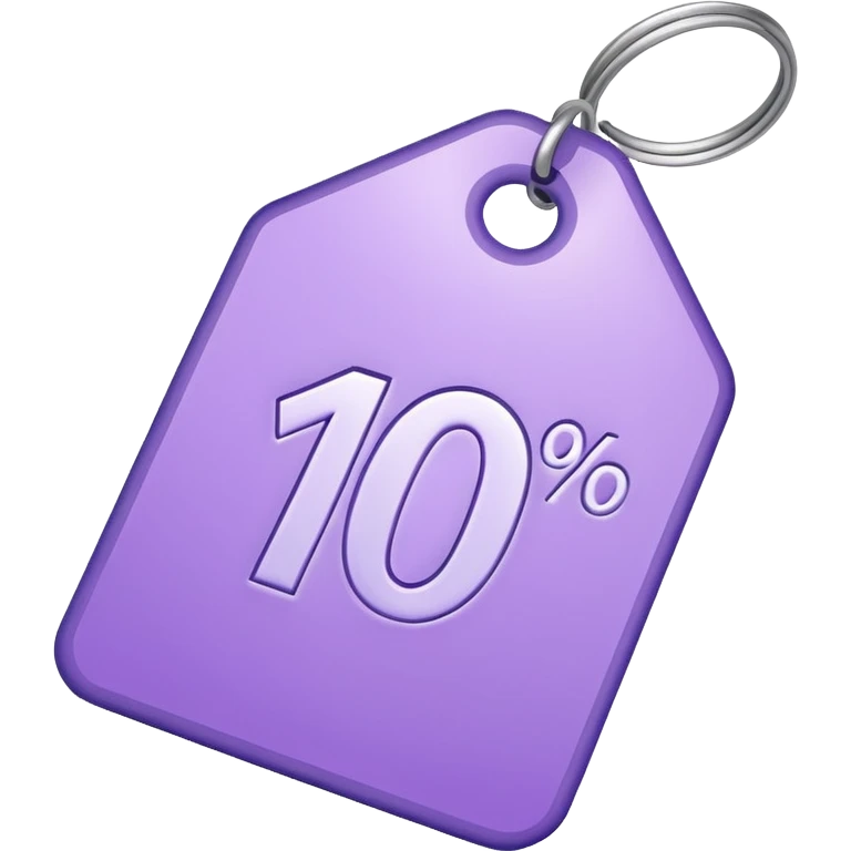 Discount tag with percent symbol ios light violet elements. emoji