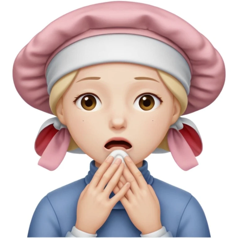 a person choking themselves with a bonnet on emoji
