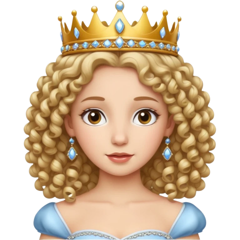 Princesa banca con el pelo rizado emoji