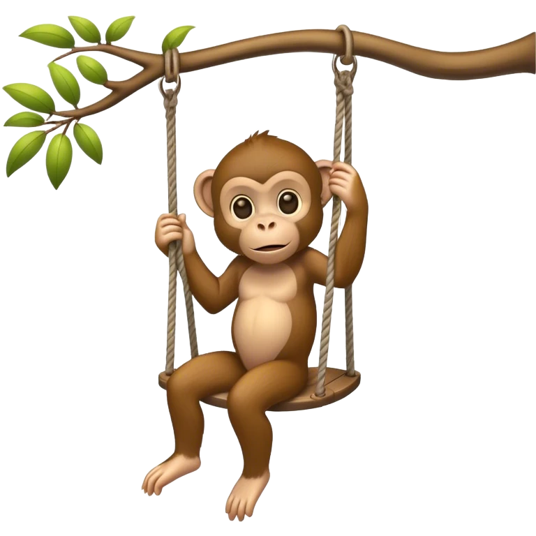 Monkey on a tree swing  emoji