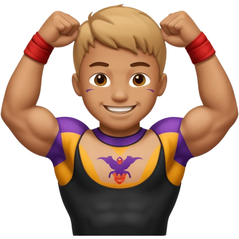 یه پسر کشتی گیر که برنده شده emoji