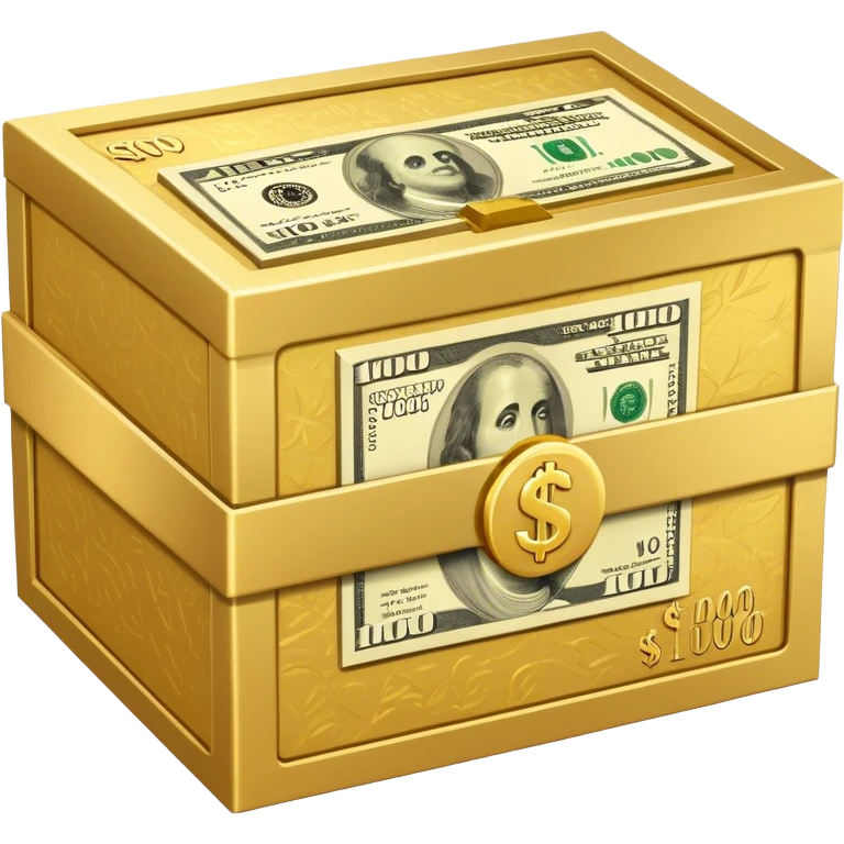 A box featuring a $1000 bill design emoji