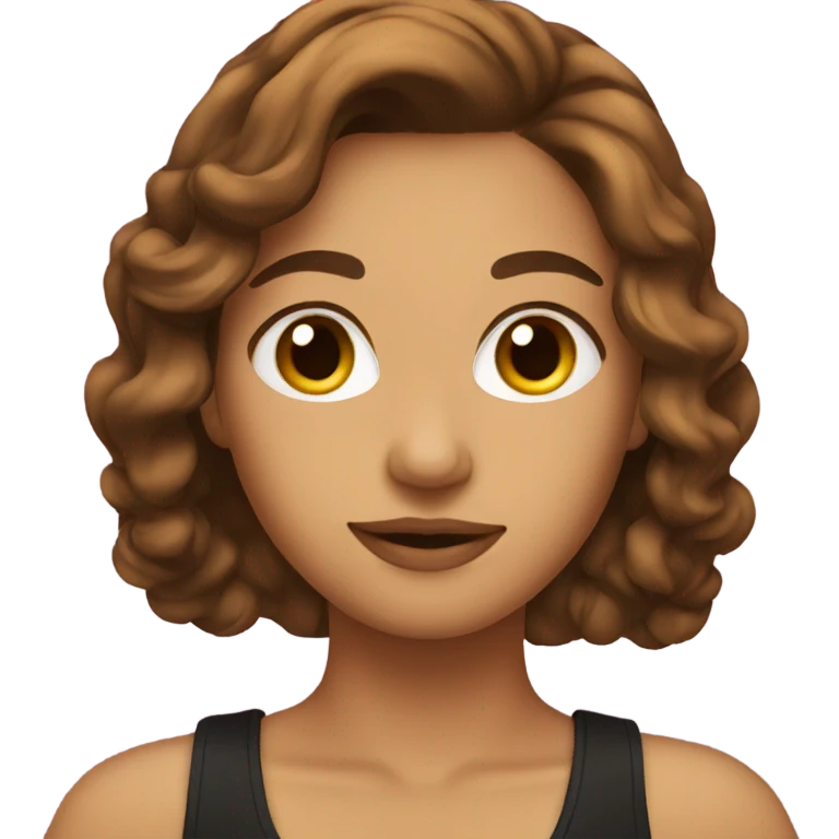 Fancy brown hair emoji