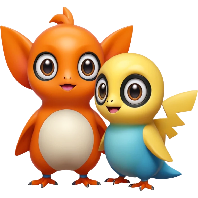 2 friendly pokemans helping each other  emoji