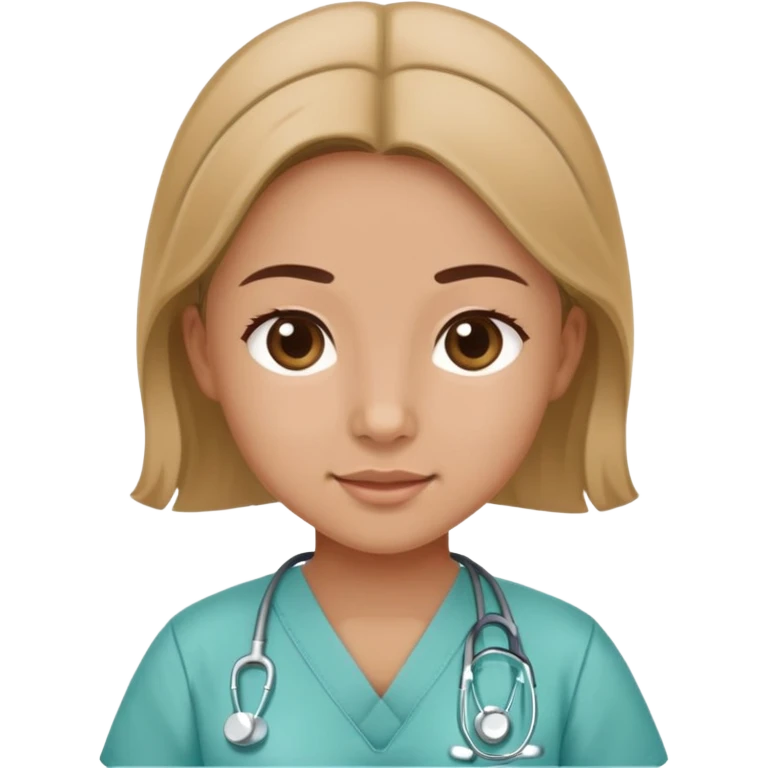 neonatal area nurse with tan complexion, wearing scrubs, gentle and caring expression, medical setting emoji