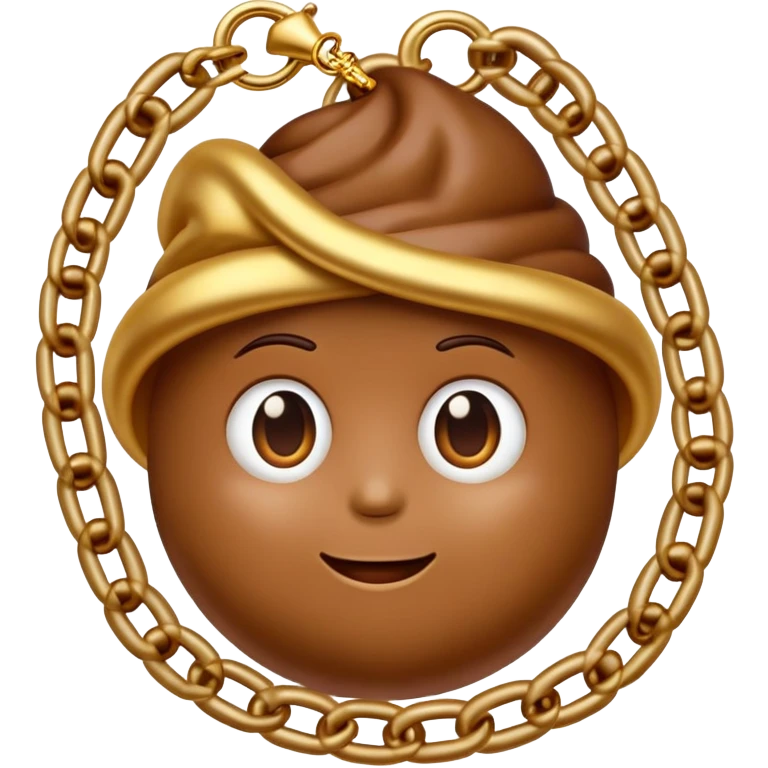Poop wearing a chain emoji