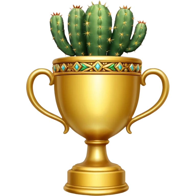 gold cactus cup trophy no face emoji