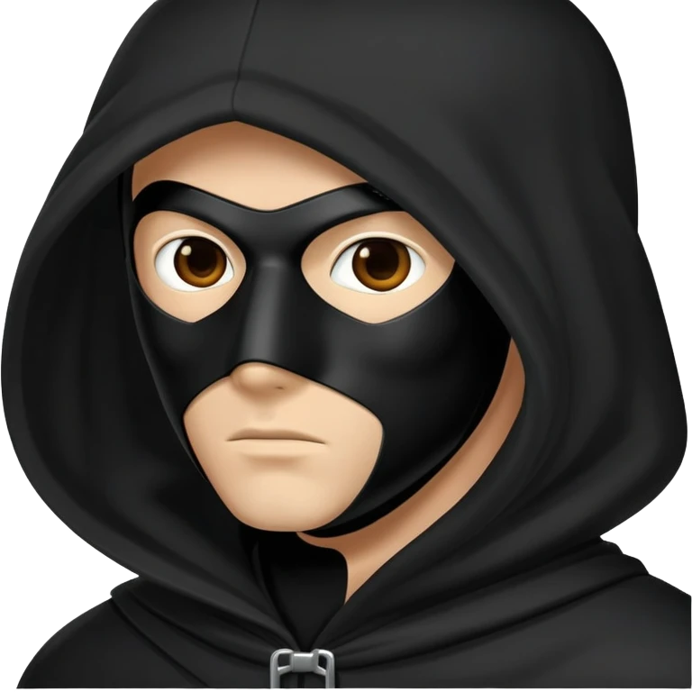  black mysterious masked hooded man emoji