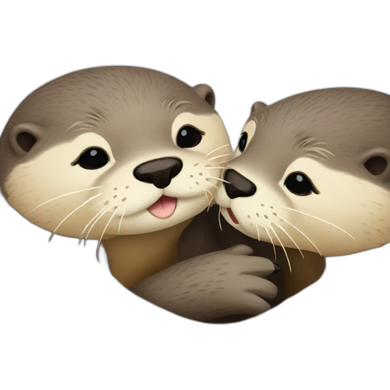 otters kissing emoji