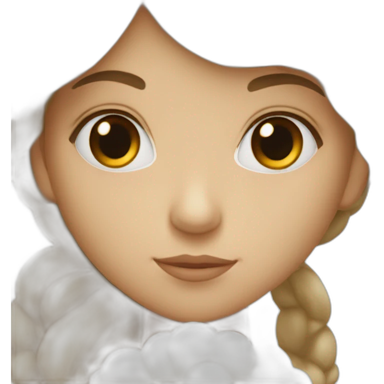Fille blanche et brune qui lit emoji