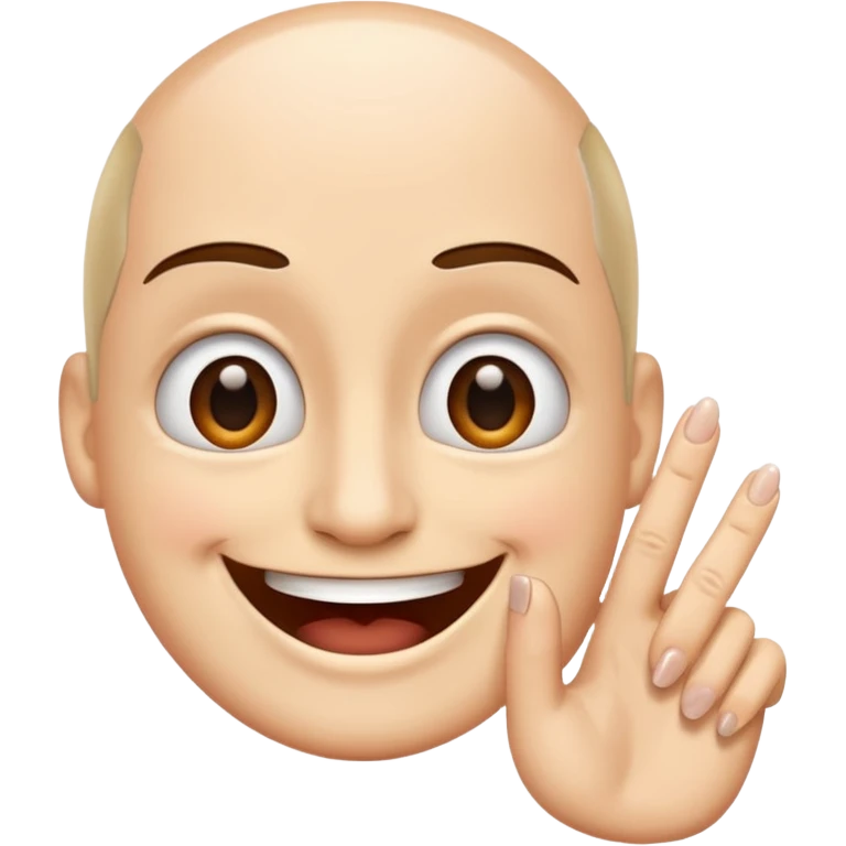happy face with nails tapping  emoji